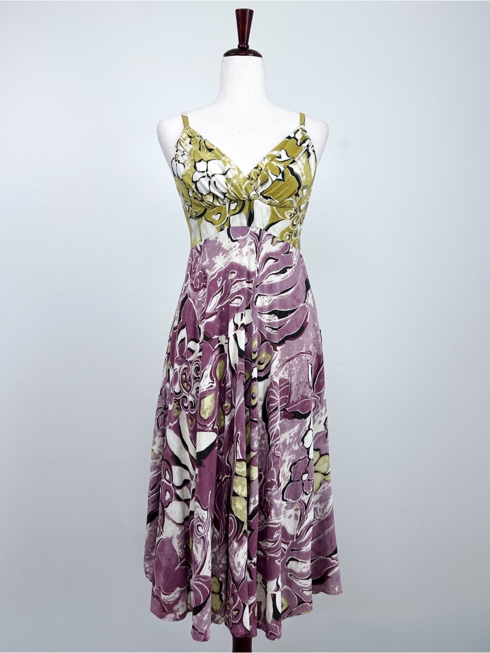 Jams World Tropical Floral Sleeveless Flowy Hawaiian Cami Midi Sundress SMALL